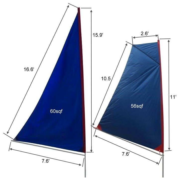 travel-sail-kit-foldable-portable-comes-with-2-sails-for-small-boat-canoe-etc-ebay