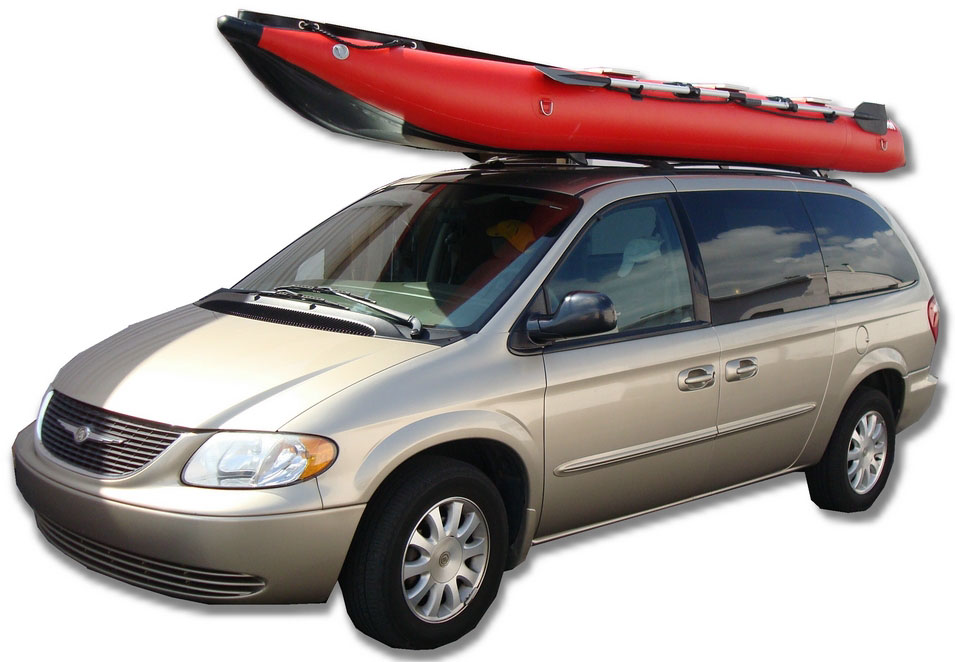 15' Saturn SK470 inflatable kayak boat can easily fit on top of SUV or 