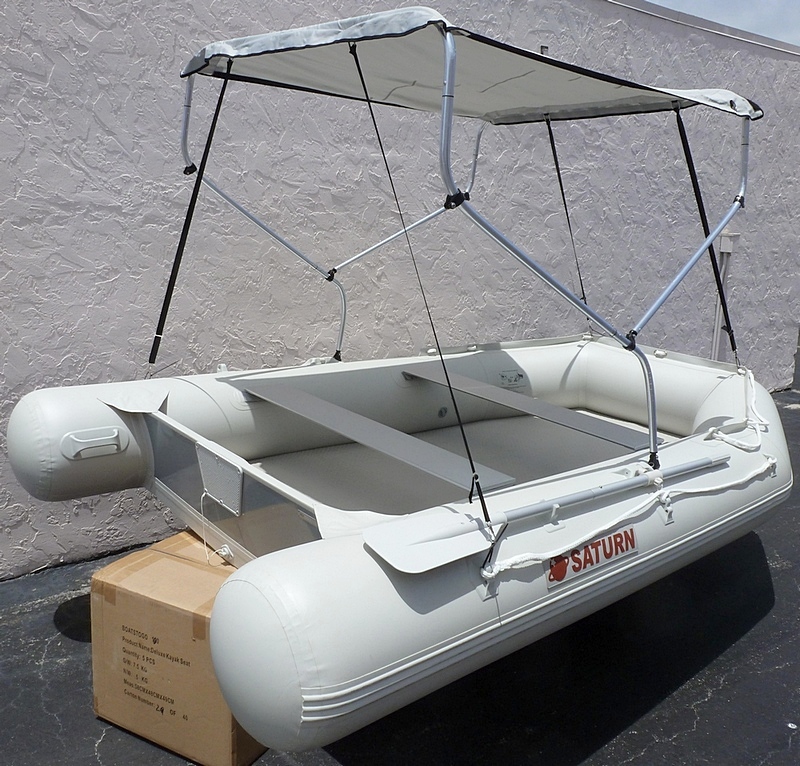 New 2-bow bimini sun top installed on Saturn 11' Extra Wide SD330W 