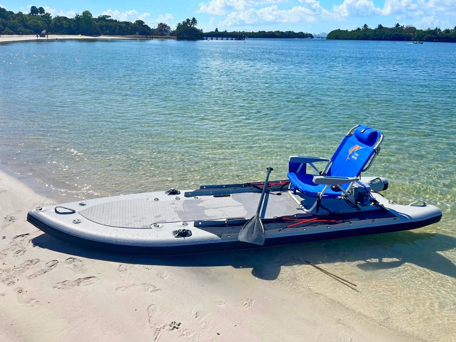 Inflatable Motorized Fishing Platform Paddle Surf Board Kayak Dingy Raft  Boat