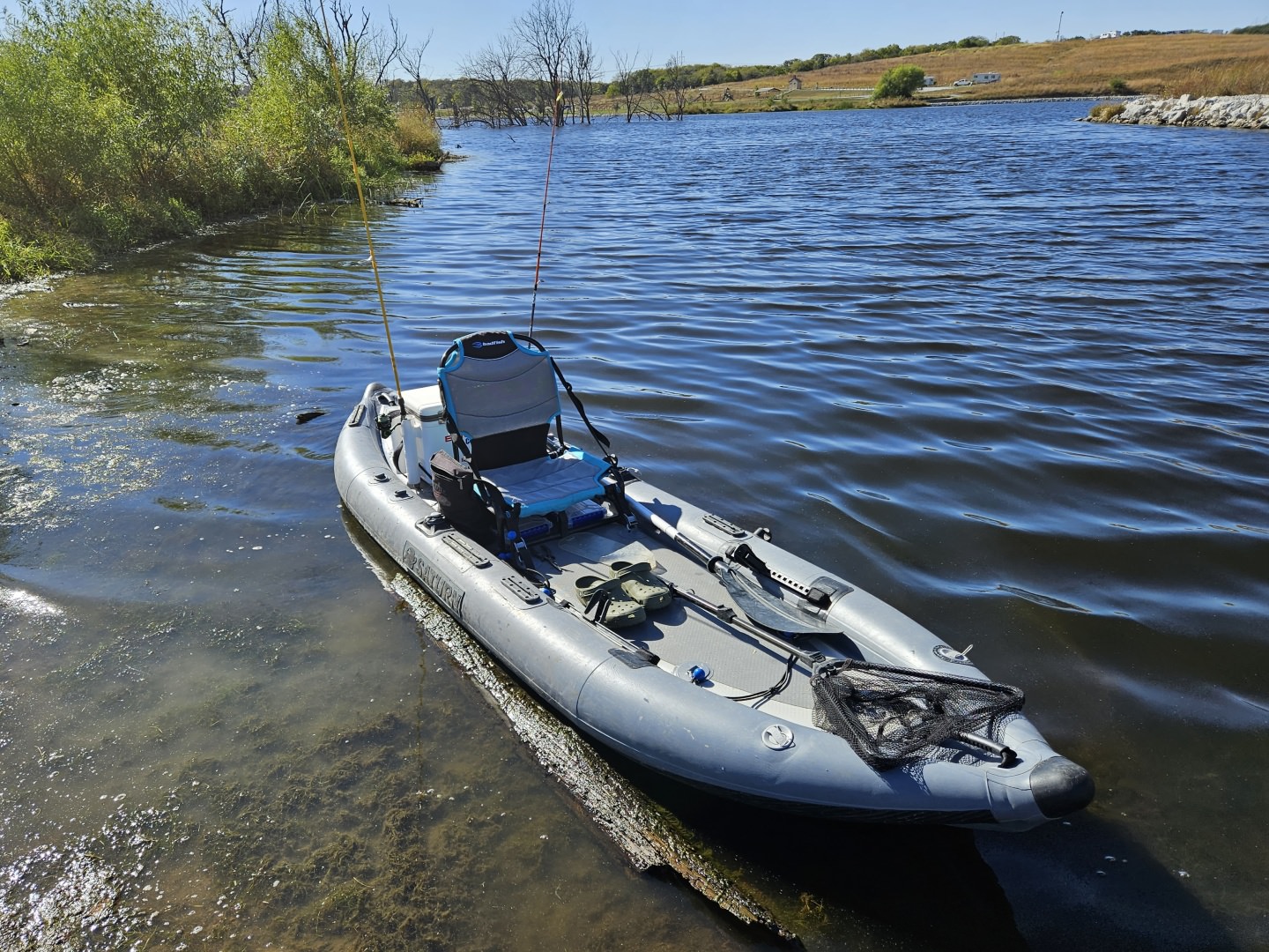 12' Saturn Extra Heavy-Duty Inflatable Fishing Kayak. Double Layers on Tubes .