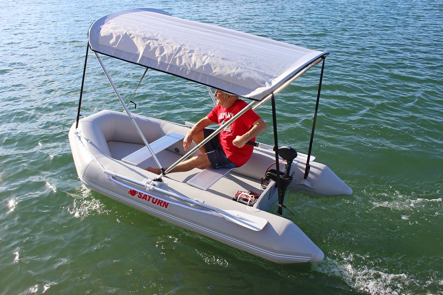 Shop Folding 2-Bow Sun Shade Bimini Tops for Inflatable Boats, KaBoats