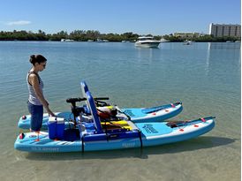 Catamaran assembled and ready for use