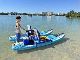 Catamaran assembled and ready for use