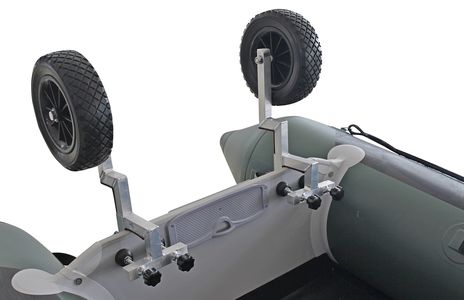 No Drill Wheels for inflatable boat.