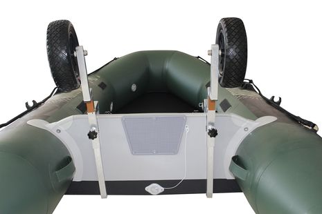 No Drill Wheels for inflatable boat.