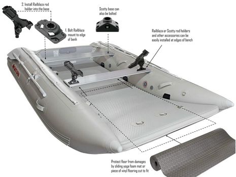 Saturn 12' Inflatable Catamaran MC365 customization for fishing