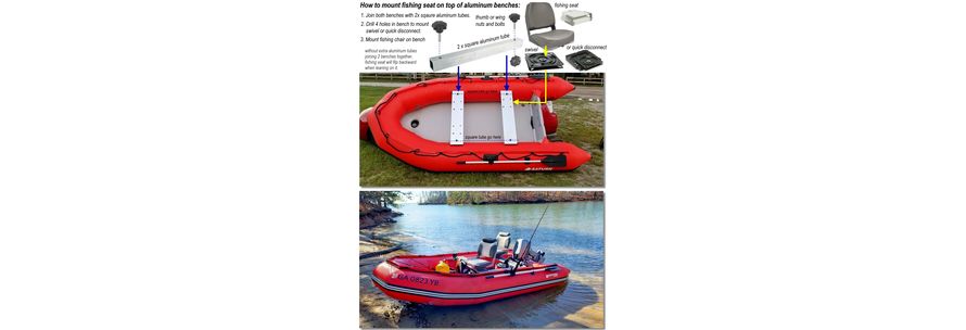 How to mount fishing seat on top of aluminum benches of inflatable boat  dinghty